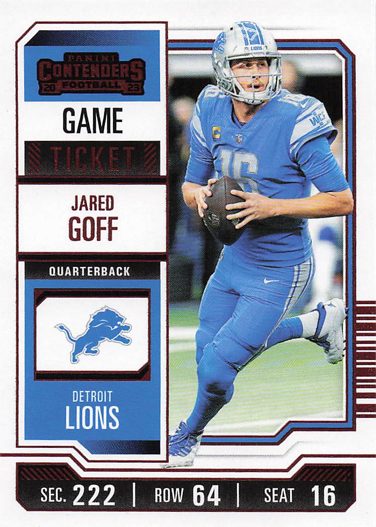 2023 Panini Contenders Game Ticket Red Jared Goff #35