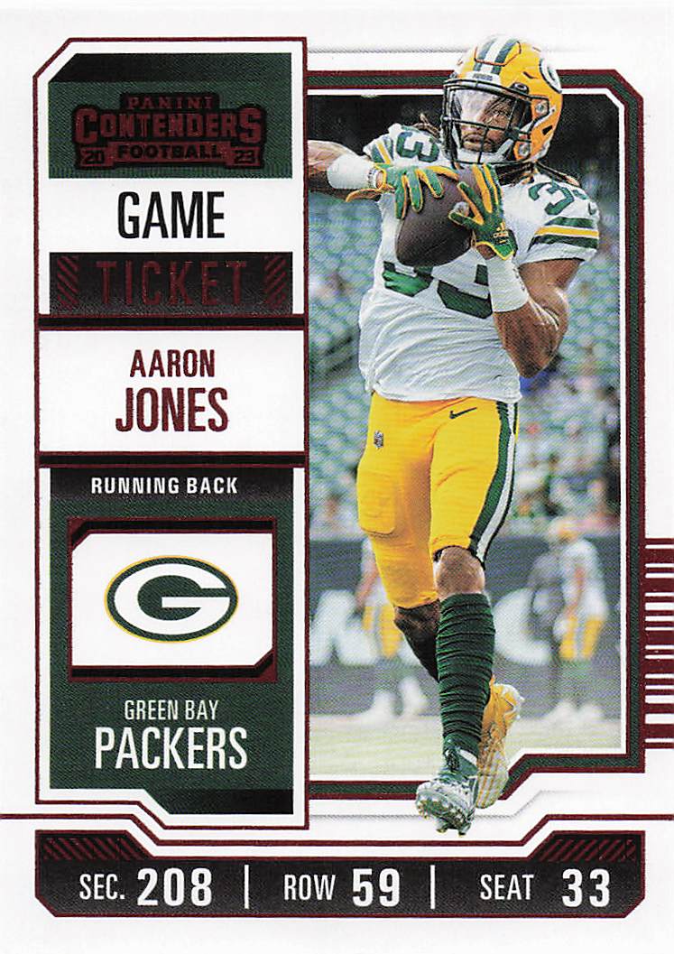 2023 Panini Contenders Game Ticket Red Aaron Jones #36