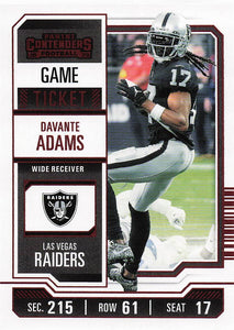 2023 Panini Contenders Game Ticket Red Davante Adams #53