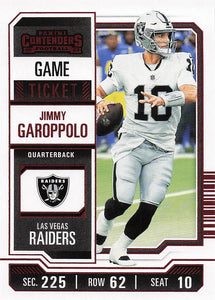 2023 Panini Contenders Game Ticket Red Jimmy Garoppolo #54