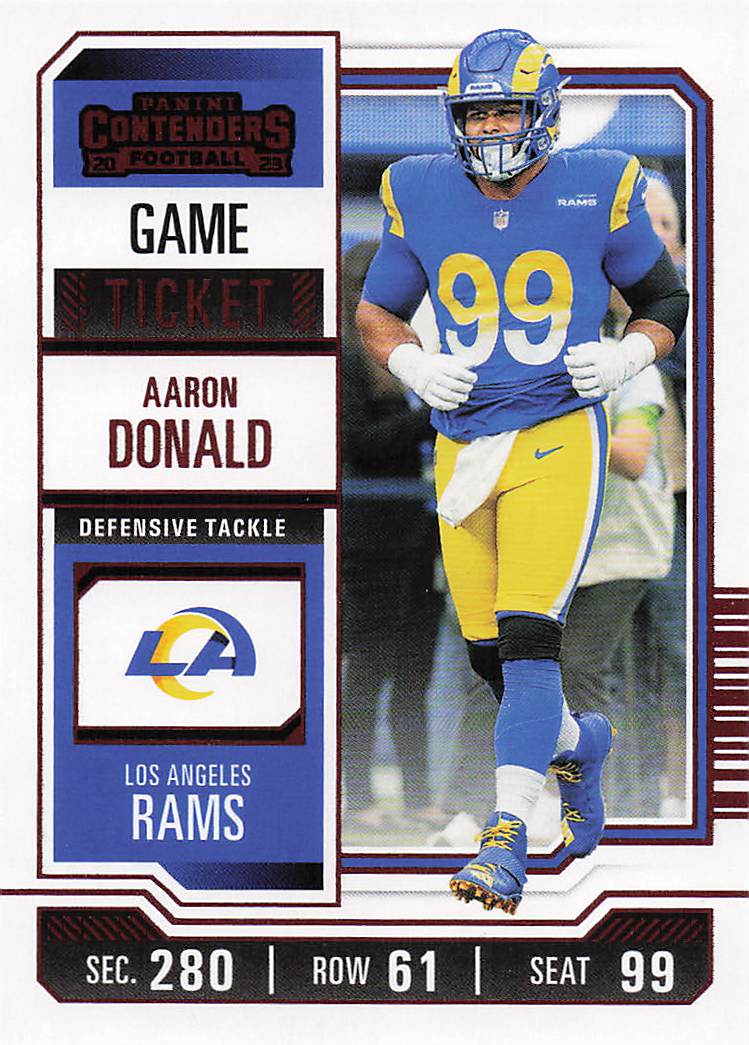 2023 Panini Contenders Game Ticket Red Aaron Donald #60