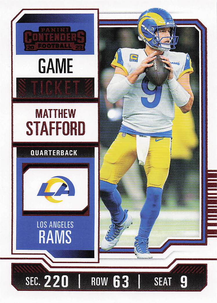 2023 Panini Contenders Game Ticket Red Matthew Stafford #62