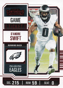 2023 Panini Contenders Game Ticket Red D'Andre Swift #78