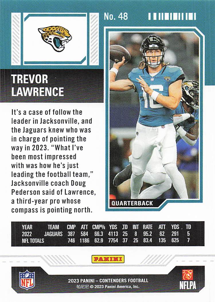 2023 Panini Contenders Game Ticket Bronze Trevor Lawrence #48