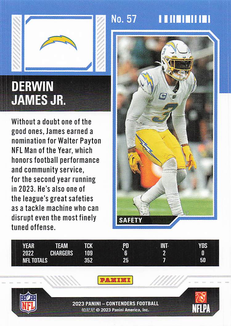2023 Panini Contenders Game Ticket Bronze Derwin James Jr. #57