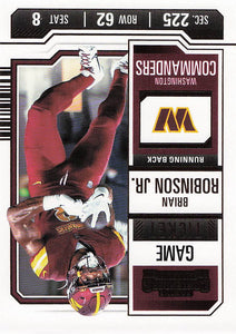 2023 Panini Contenders Game Ticket Bronze Brian Robinson Jr. #98