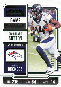 2023 Panini Contenders Game Ticket Green 145/175 Courtland Sutton #30