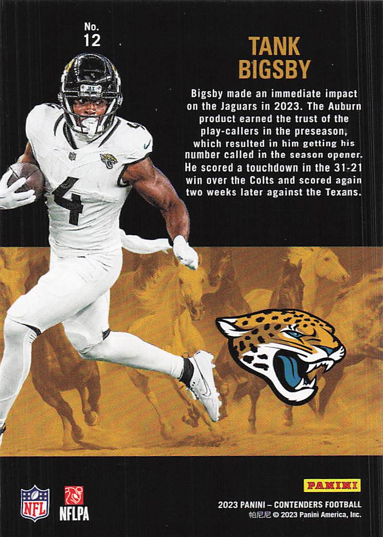 2023 Panini Contenders Rookie Stallions Tank Bigsby #12
