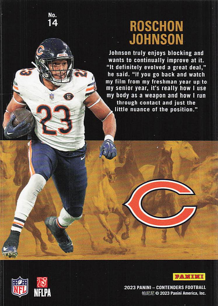2023 Panini Contenders Rookie Stallions Roschon Johnson #14