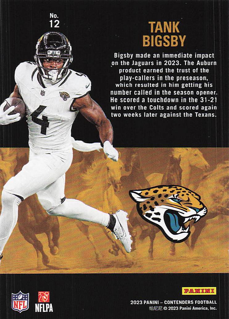 2023 Panini Contenders Rookie Stallions Red Tank Bigsby #12