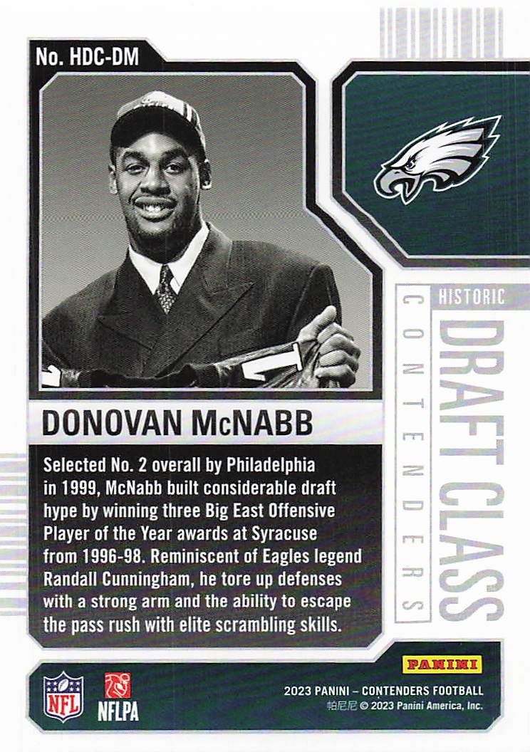 2023 Panini Contenders Draft Class Contenders Donovan McNabb #HDC-DM
