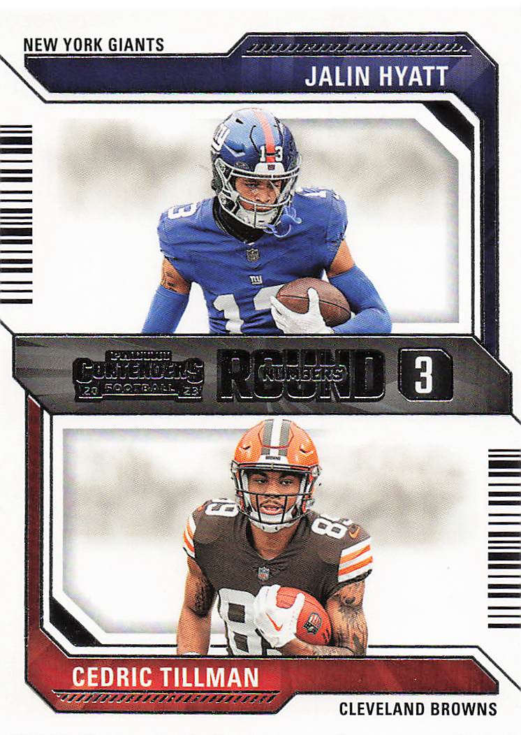 2023 Panini Contenders Round Numbers Jalin Hyatt - Cedric Tillman #15