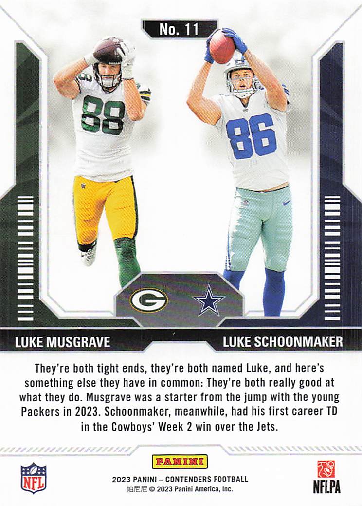 2023 Panini Contenders Round Numbers Red Luke Musgrave - Luke Schoonmaker #11