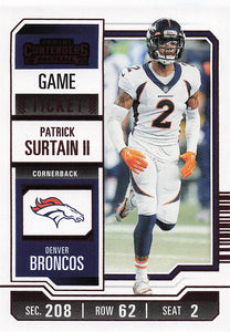 2023 Panini Contenders Red Game Ticket Patrick Surtain II #31