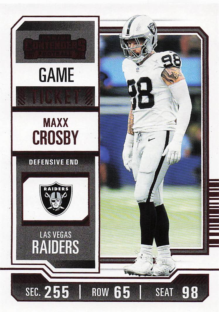 2023 Panini Contenders Red Game Ticket Maxx Crosby #56