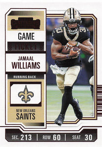 2023 Panini Contenders Red Game Ticket Jamaal Williams #73
