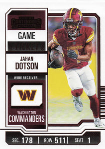2023 Panini Contenders Bronze Game Ticket Jahan Dotson #99