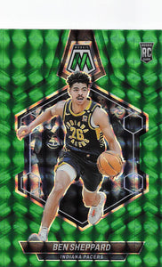 2023-24 Panini Mosaic Green Mosaic Prizm Ben Sheppard #244 RC