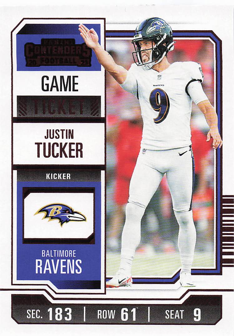 2023 Panini Contenders Red Game Ticket Justin Tucker #7