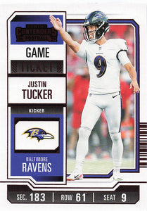 2023 Panini Contenders Red Game Ticket Justin Tucker #7
