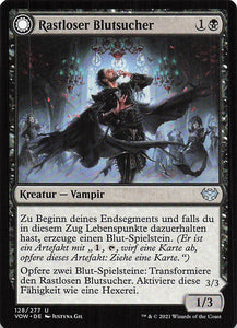 Magic The Gathering: Innistrad: Blutroter Bund DE: #128 Rastloser Blutsucher // Blutgetränkter Hedonist