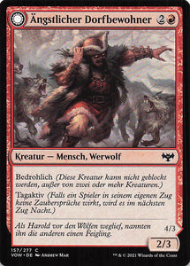 Magic The Gathering: Innistrad: Blutroter Bund DE: #157 Ängstlicher Dorfbewohner // Angsteinflößender Werwolf