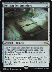 Magic The Gathering: Innistrad: Blutroter Bund DE: #258 Notizen des Ermittlers