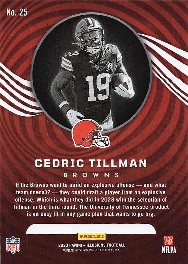 2023 Panini Illusions  Cedric Tillman #25 RC