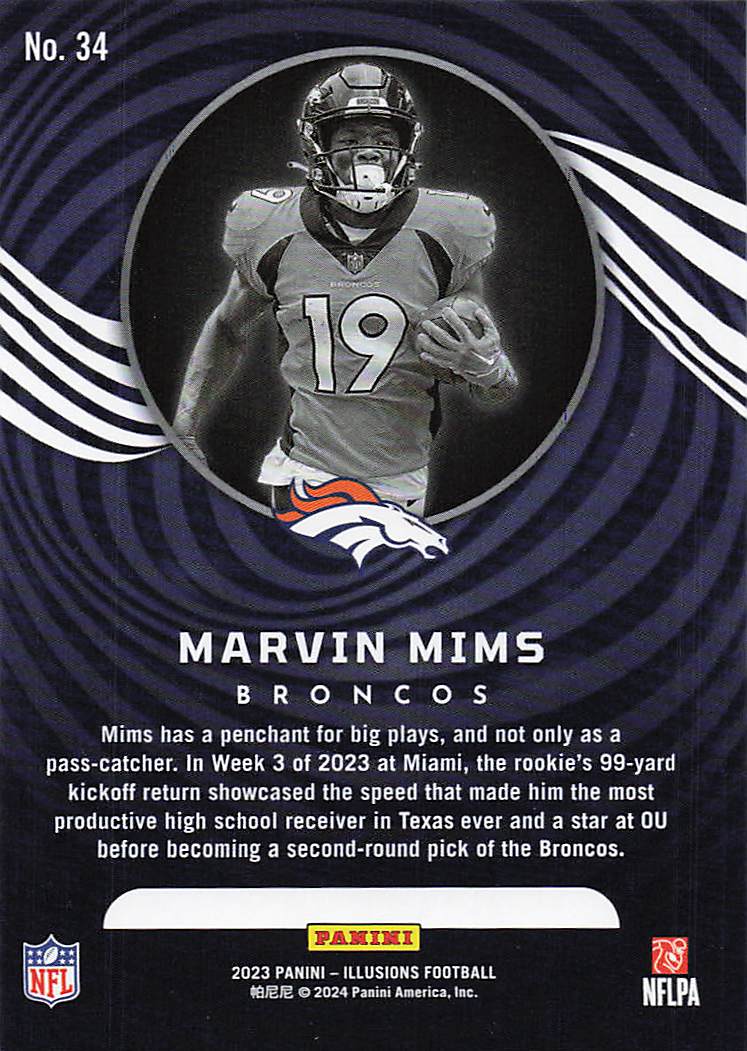 2023 Panini Illusions  Marvin Mims #34 RC