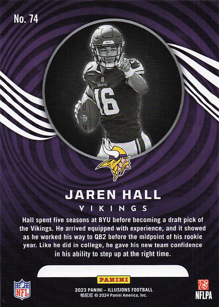 2023 Panini Illusions  Jaren Hall #74 RC