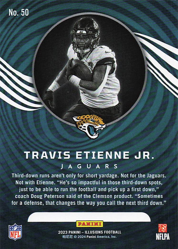 2023 Panini Illusions Orange Travis Etienne Jr. #50