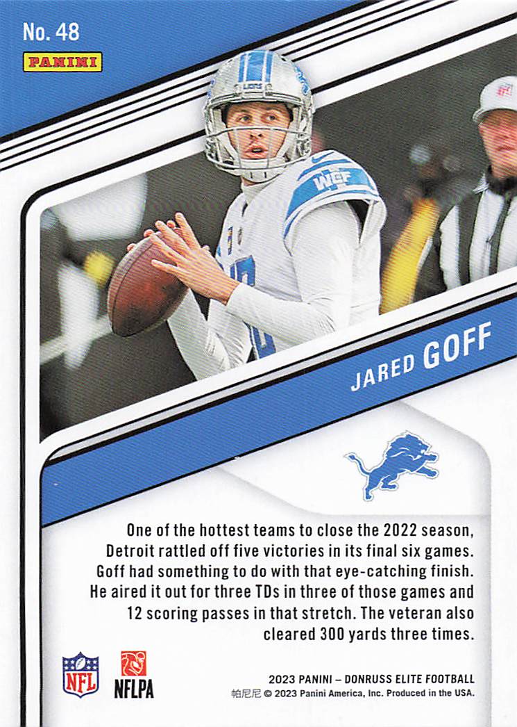 2023 Donruss Elite Football Jared Goff #48