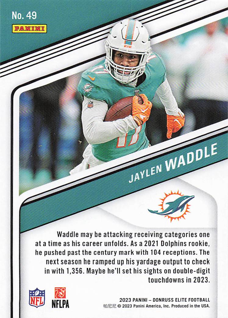 2023 Donruss Elite Football Jaylen Waddle #49