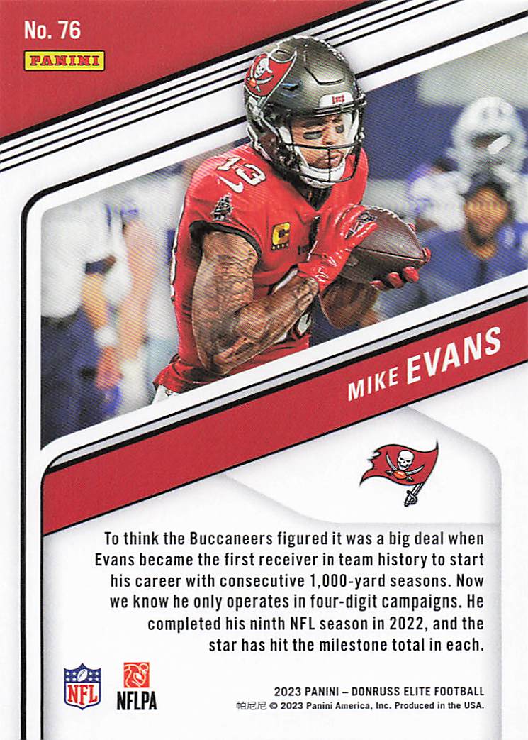2023 Donruss Elite Football Mike Evans #76