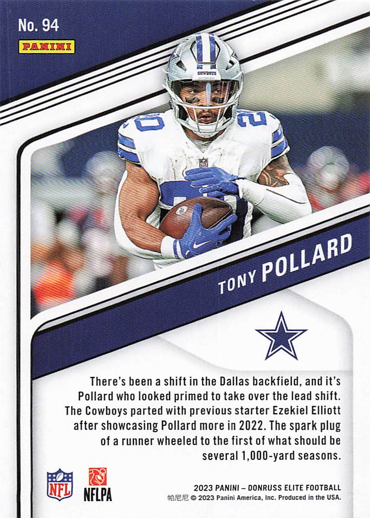 2023 Donruss Elite Football Tony Pollard #94