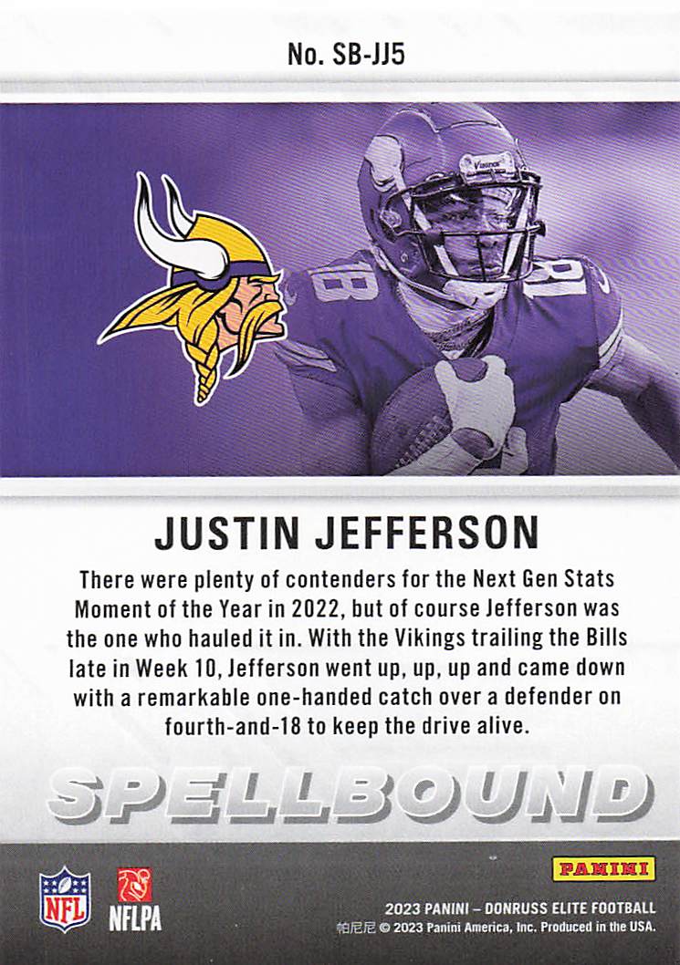 2023 Donruss Elite Football Spellbound Justin Jefferson #SB-JJ5