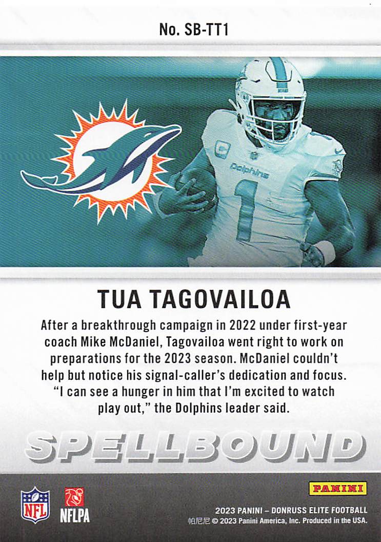 2023 Donruss Elite Football Spellbound Tua Tagovailoa #SB-TT1
