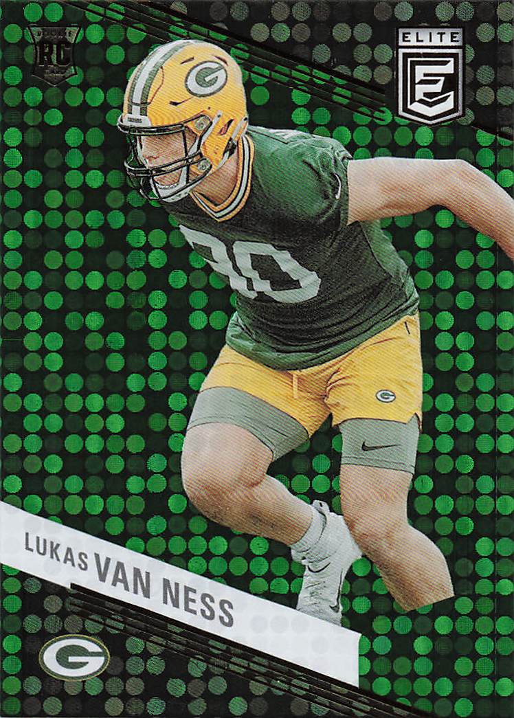 2023 Donruss Elite Football Green Disco Lukas Van Ness #162 RC