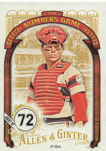 2016 Topps Allen & Ginter Numbers Game Carlton Fisk #NG-87