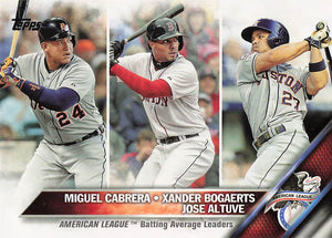2016 Topps AL League Leaders Miguel Cabrera - Xander Bogaerts - Jose Altuve #29