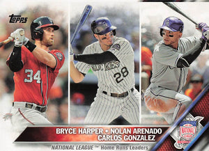 2016 Topps NL League Leaders Bryce Harper - Nolan Arenado - Carlos Gonzalez #337