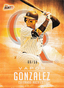 2017 Topps Bunt Vapor Orange 08/50 Carlos Gonzalez #V-CG