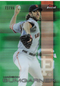 2016 Topps Finest Green Refractor 72/99 Madison Bumgarner #88