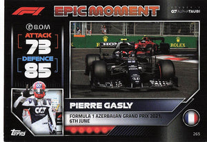 2022 Topps Turbo Attax F1 Pierre Gasly #265