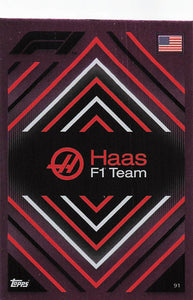 2022 Topps Turbo Attax F1 Mirror Foil Pink Haas Team Logo #91