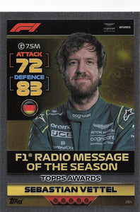 2022 Topps Turbo Attax F1 Sebastian Vettel #284