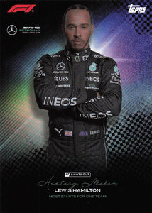 2022-23 Topps F1 Lights Out History Maker Lewis Hamilton