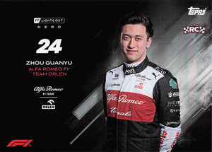 2022-23 Topps F1 Lights Out Nero Zhou Guanyu RC