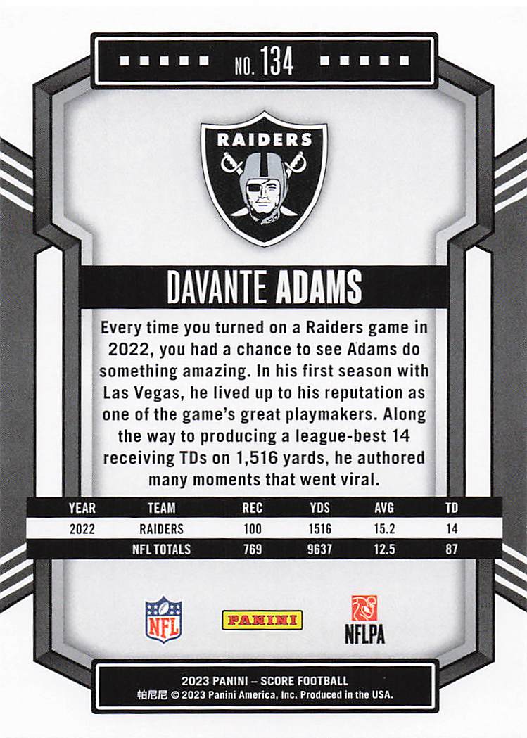 2023 Score Davante Adams #134