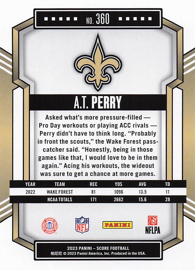 2023 Score A.T. Perry #360 RC